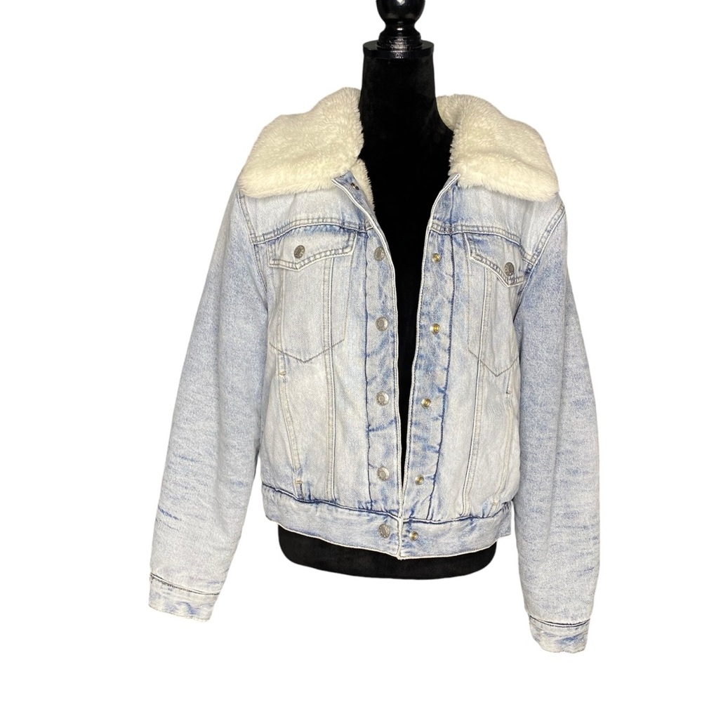 Oat New York reversible denim Teddy jacket women’s size large